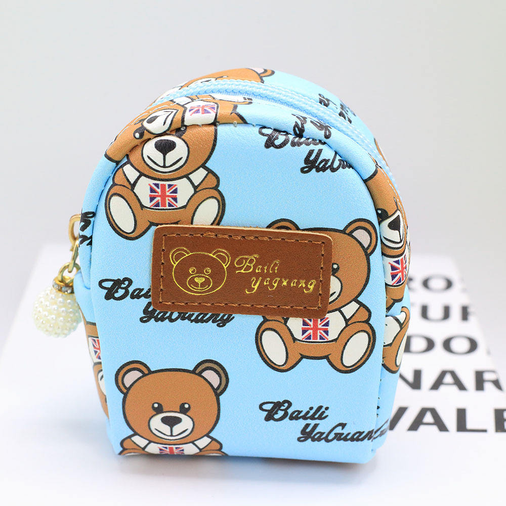 Light Blue Bear PU Bag