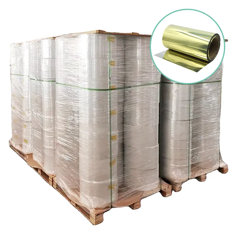 Gold und Silber bearbeitete Metallrolle BOPP PE-PET-Film laminierungsfolie Preis Laminatrollen Aluminium-Laminierungsfolie