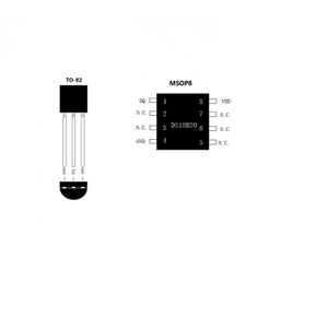 Termómetro digital de 1 cable con resolución programable DS18B20U para aplicaciones de productos de memoria