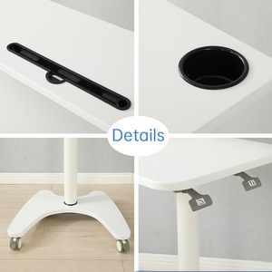 Home Office Workstation Adjustable <strong>Computer</strong> Desk <strong>Rolling</strong> Laptop Cart on Wheels Movable Tiltable Mobile Standing Desk Study <strong>Table</strong> - Product Image 6