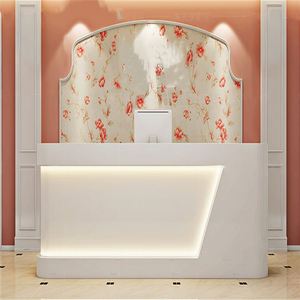 Nhà Máy Giá Khách Sạn Công Ty Nội Thất Quầy Lễ Tân Nhân Viên Thu Ngân Led Bàn Tiếp Tân Cho Salon Bar Thanh Toán Truy Cập * - Product Image 1