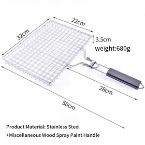Izgara balık et sebze ve sülükler için açık pişirme için pratik barbekü aksesuarları Net klip - Product Image 2