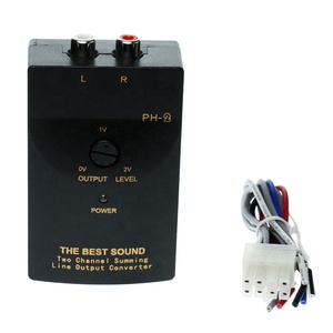 Altavoz RCA de 50W y 1A para coche, Adaptador convertidor de salida de alto a bajo nivel, reajuste, caja electrónica de efectos de graves