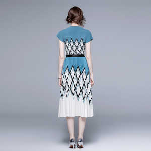 LE1237 New Arrived Miyake High Quality Elegant Print Pleated <strong>Fashion</strong> Suit Two-Piece Set Boutique Dress Skirts - Product Image 4