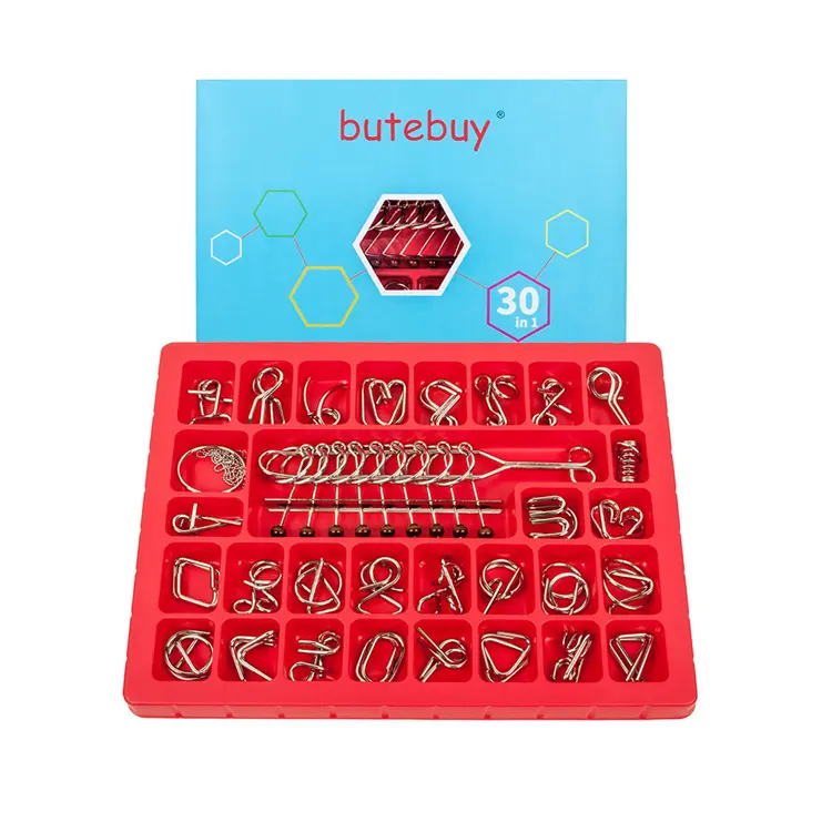 Creative Kids Adult Interaktives Spiel Lernspiel zeug 30 Stück Intelligentes IQ Metalldraht Mind Brain Teaser Puzzle Set