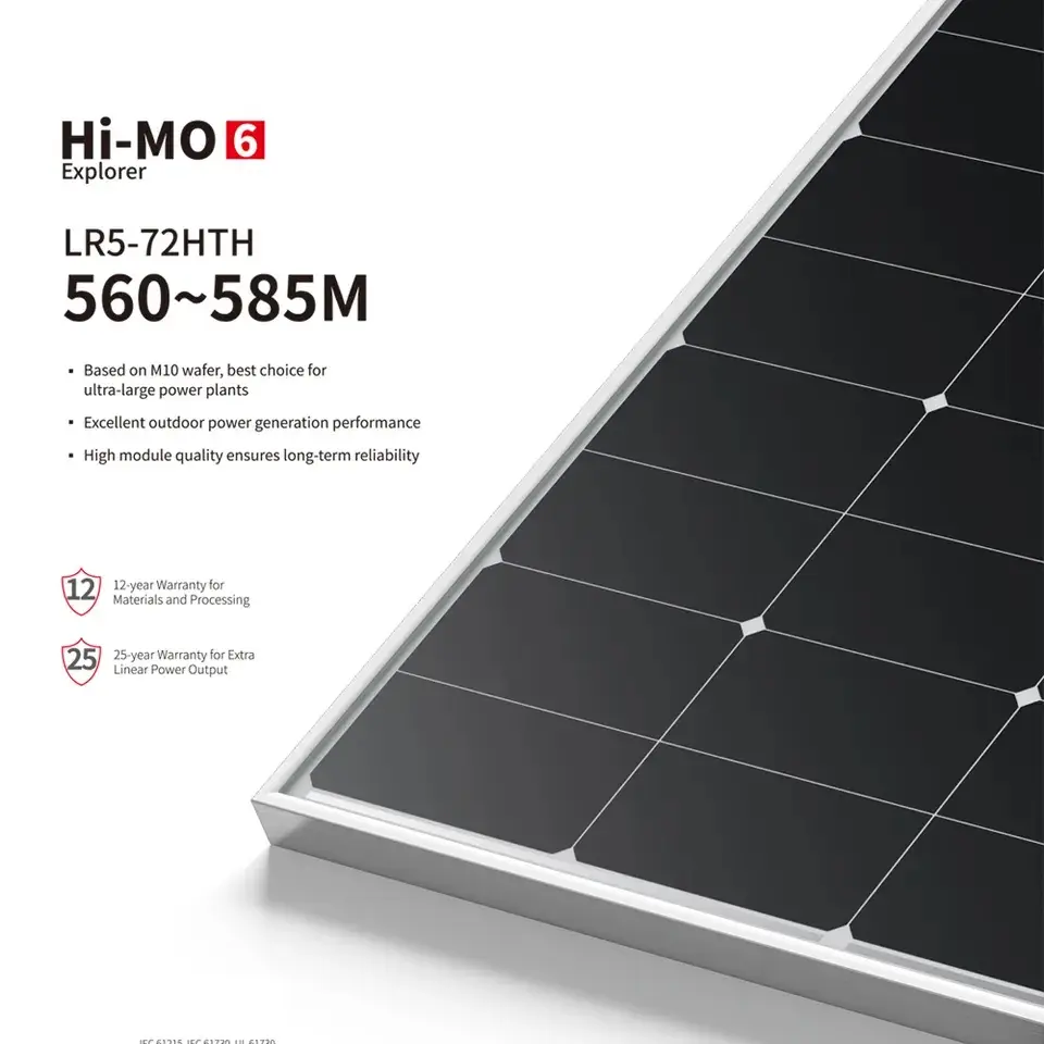 Солнечные элементы Longi Hi-MO 6 LR5-72HTH 560W 570W 580W PV панель