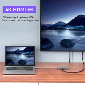 9 in 1 USB C Hub 3.5mm porta Gigabit Lan SD Card Reader due USB 3.0 100W alimentatore HDMI 4K adattatore per computer portatili - Product Image 4