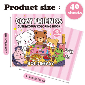 Cozy Friends Coloring <strong>Book</strong> for Adults &amp;Teens Custom Printing Cute and Cozy Bold &amp; Easy Designs Coloring <strong>Books</strong> for Kids - Product Image 3
