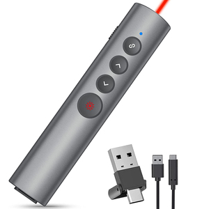 Potere ricaricabile 2.4G cassa in metallo rosso verde presentatore Laser puntatore Powerpoint PPT penna con ricevitore di tipo c - Product Image 2