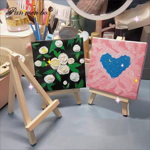 Có thể gập lại nghệ sĩ bàn gỗ Bảng <span class=keywords><strong>mini</strong></span> hiển thị giá vẽ trống <span class=keywords><strong>mini</strong></span> kéo dài vải giá vẽ thiết lập máy tính để bàn vải với Giá vẽ - Product Image 6