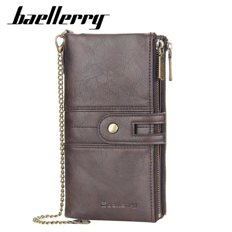 Billetera multifuncional de cuero PU para hombre, Cartera de negocios de gran capacidad, combinación de moda, de lujo