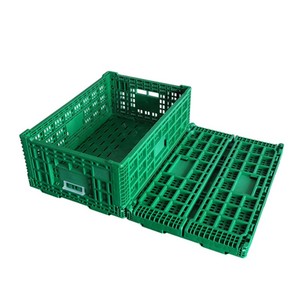 Customizable <strong>600</strong>*<strong>400</strong>*300MM PP Plastic Crate Foldable EU Style Mesh Turnover <strong>Box</strong> for Storage Stackable and Practical - Product Image 1