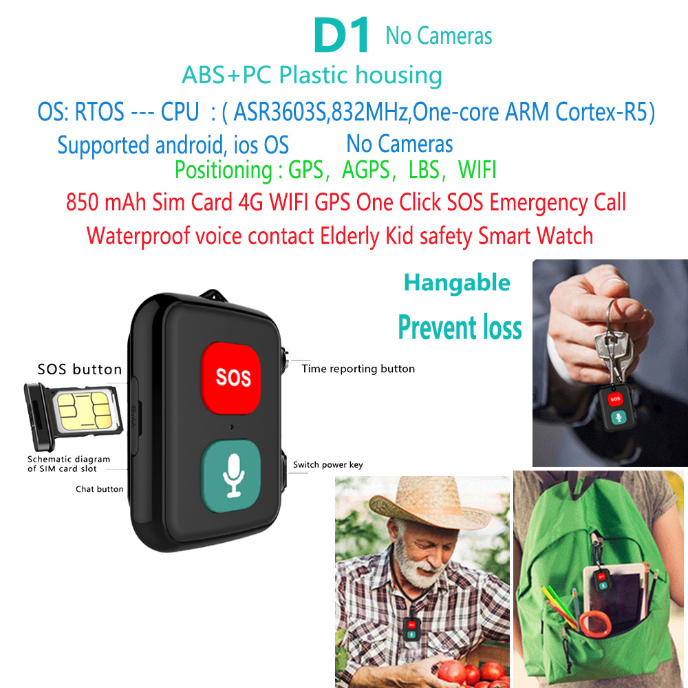 D1-Persona mayor-SOS-4G-GPS-reloj inteligente