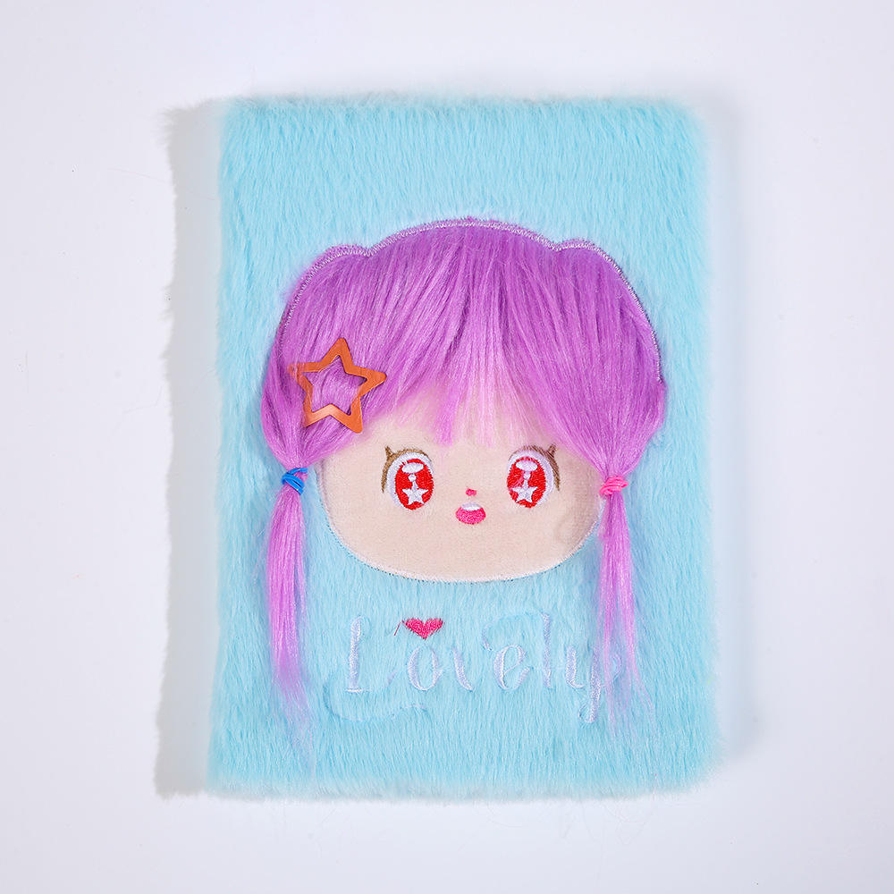 Petite fille couleur de cheveux aléatoire-fond bleu