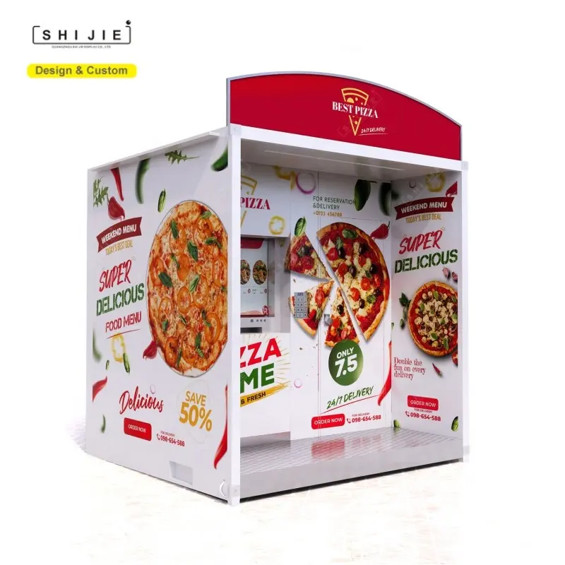 スマートピザ自動販売機屋外ホットフレッシュファーストフードセルフサービス商用全自動製造ピザ製造機