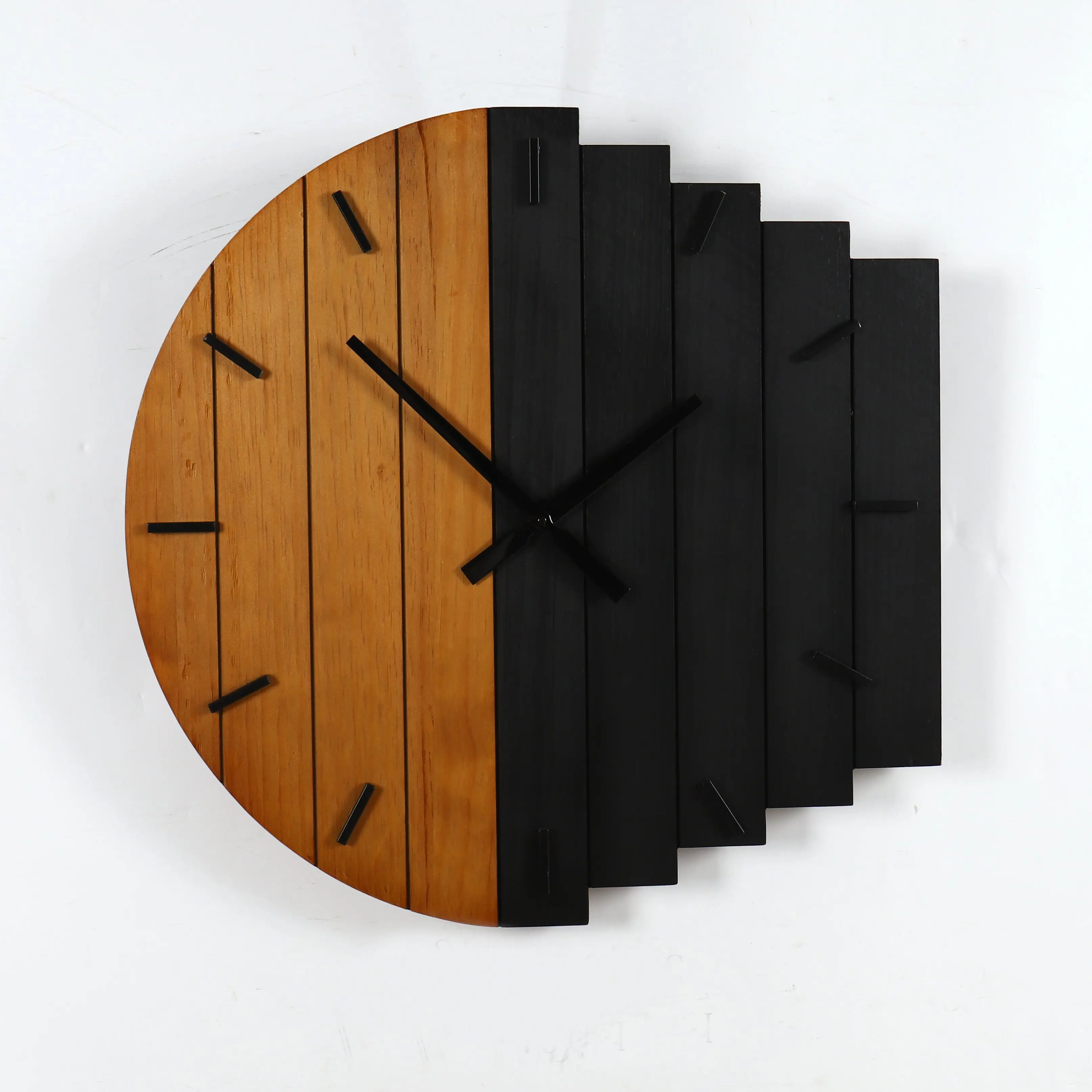 wood wall clock nordic 2024 customized design irregular shape wood clock wall for home decor