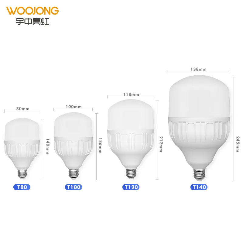 Woojong Großhandel 50 W 60 W 70 W 80 W 100 W 3000 K/4000 K/6500 K Led-Bolle e27 b22 E40 Druckguss-Lampenlampe LED-Licht