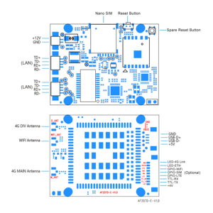 AF207D โมดูล IOT 3G/4G โมดูล LTE เครือข่ายคู่โมดูล WiFi โมดูลตรวจสอบกล้องกลางแจ้ง - Product Image 4