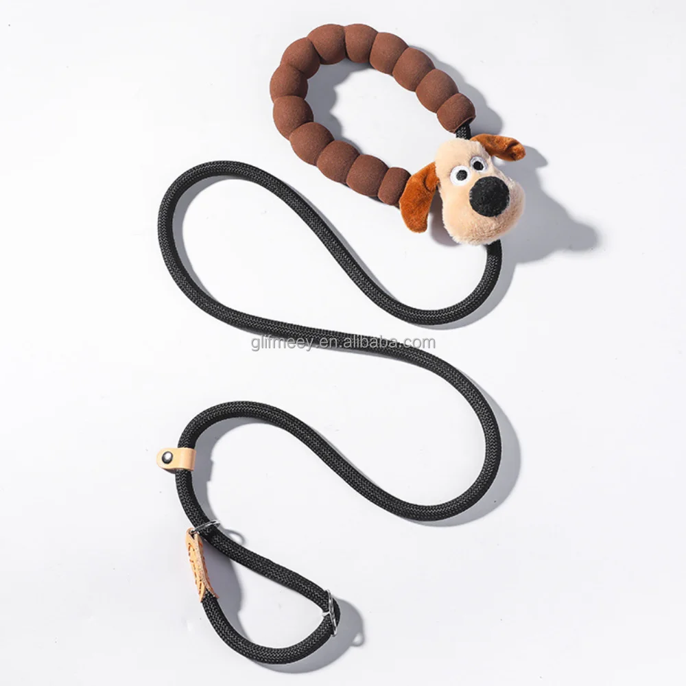 Black Leash with Puppy Decoration