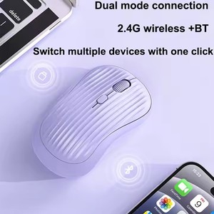 Logo personalizzato 2.4G BT Wireless RGB luce Mouse 1600DPI Mouse ottico 3D Mini stile ricaricabile accessori per Computer - Product Image 4