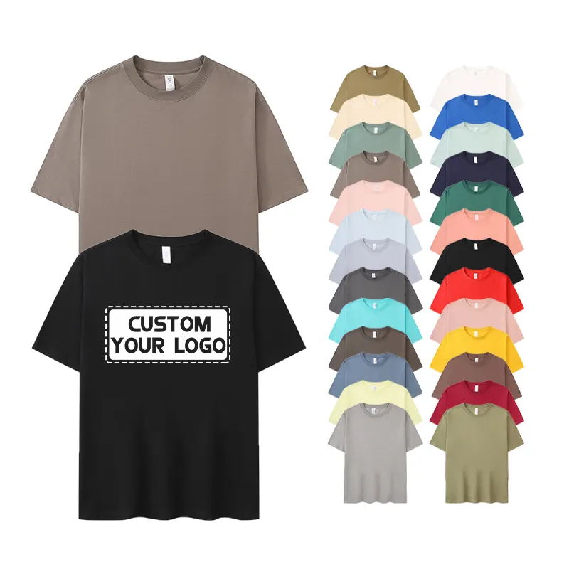 Oem/Odm Aangepaste T-shirt Printen Logo Mens T Shirt Oversized Plus Size Zwaargewicht 100% Katoenen T-shirt Voor mannen En Vrouwen