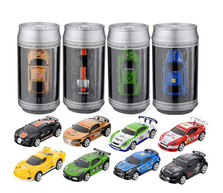 Mini coche de carreras a Control remoto con 4 frecuencias para niños, lata de Coca Cola, 6 colores, gran oferta