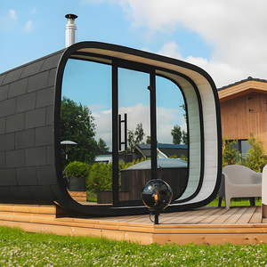 Modern Design Outdoor Cedar Wood Sauna Container with Cube Shape Black Color Dry Steam Function and <strong>Computer</strong> <strong>Control</strong> Panel - Product Image 3