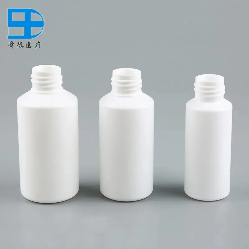 Botellas de medicina líquida de plástico de grado médico botella de spray de medicina blanca