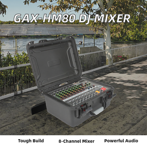Green Audio GAX-HM80 Console de mixage professionnelle pour DJ, 8 canaux stéréo, entrées TRS, étui rigide, amplificateur intégré haute puissance - Product Image 2