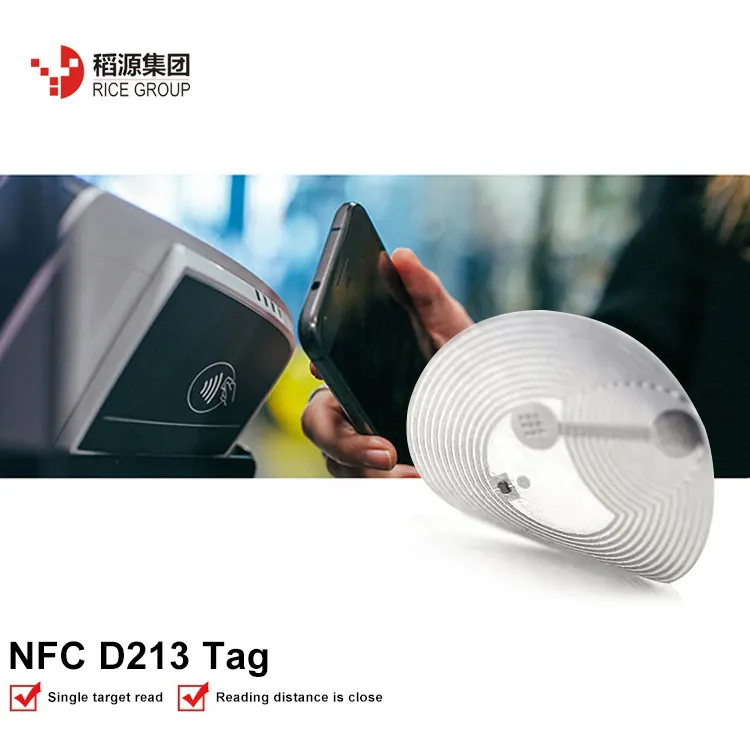 Petite étiquette RFID intelligente HF personnalisée 14443A 13.56MHz incrustation humide d'étiquette de prix électronique/étiquette/autocollant NFC de gestion d'entrepôt