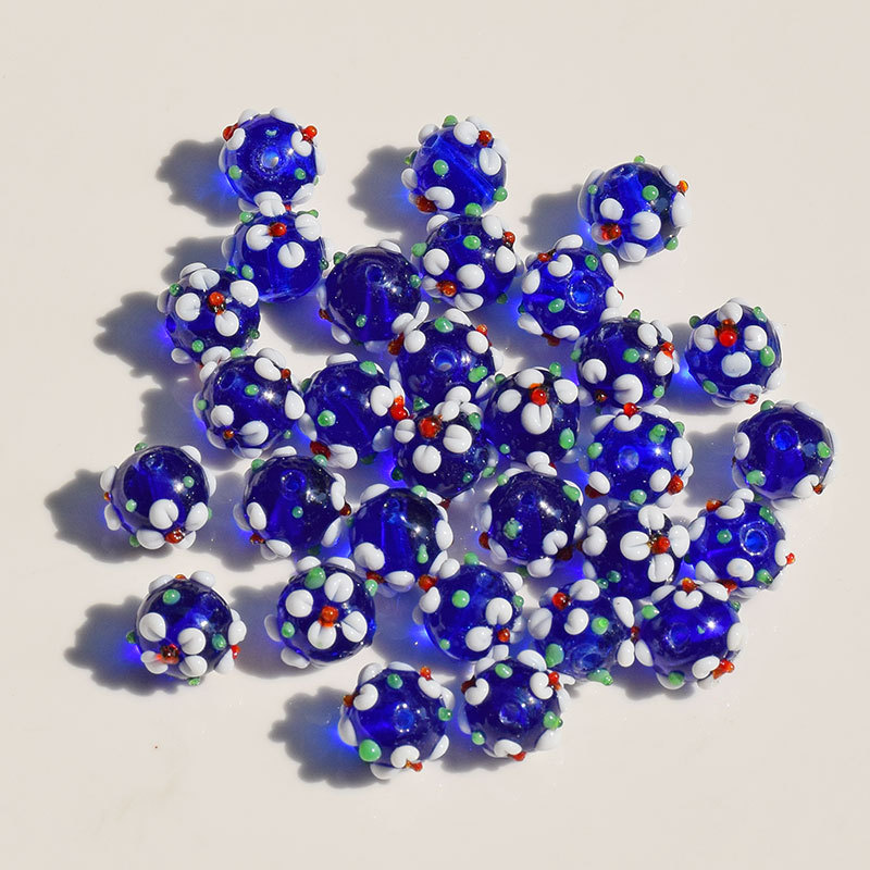 Perles en vrac bleu roi 12 mm