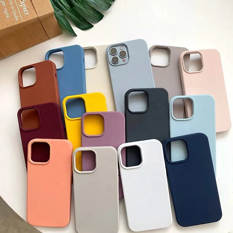 Capa de silicone líquido para celular, amostra grátis com logotipo personalizado, capa de microfibra para Samsung, Xiaomi, iPhone 15, 14, 13, 12, 11 Pro Max Plus