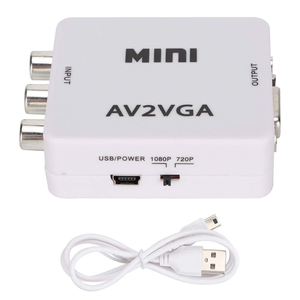 Mini convertidor de VGA a video, adaptador AV compuesto a VGA, convertidor de audio y video TV SetTop Box