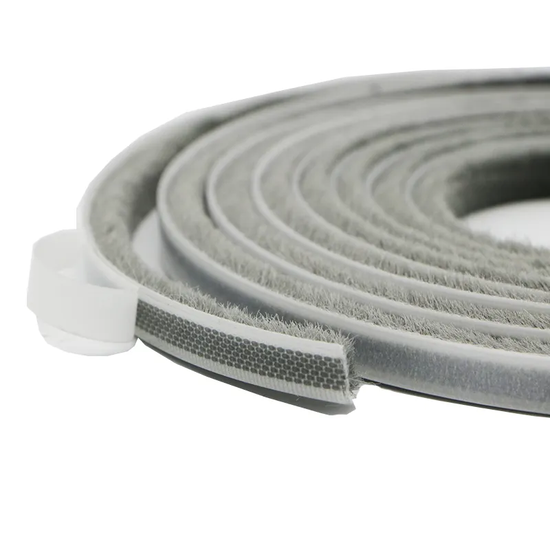 Gray Zelfklevende Afdichting Borstel Strips Deur Venster Hout Aluminium Frame Seal Beschermen Diepgang Excluder Tochtstrip 15x5mm
