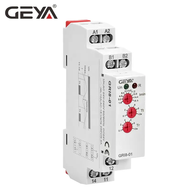 GEYA GRI8-01 tek fazlı akım izleme rölesi aşırı akım koruyucu röleler DC24V veya AC24V-240V