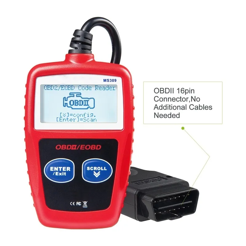 Conector obd ii obd2, scanner de simulador ms309, ferramenta de diagnóstico automotivo, máquina de programação chave para todos os carros