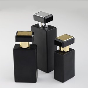 Di alta qualità vuota stile semplice forma rettangolare contenitore di profumo bottiglia di vetro con coperchio personalizzato