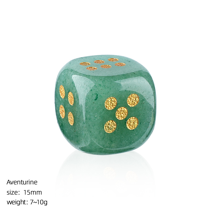 Green aventurine-15mm rounded dice