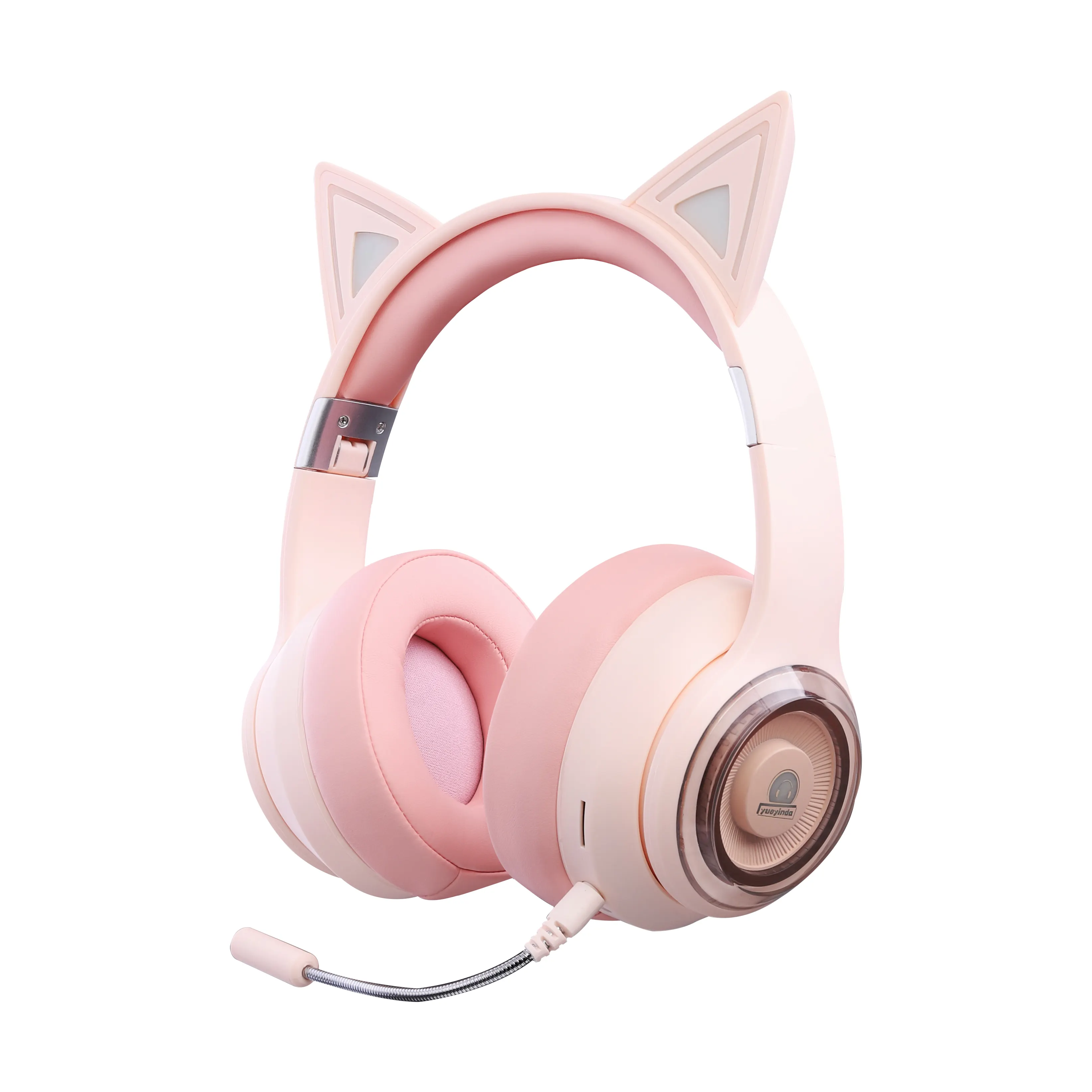 Hot sale fashionable BT 5.3 gaming cat ear headset wireless led earphones over-ear headphone with mic