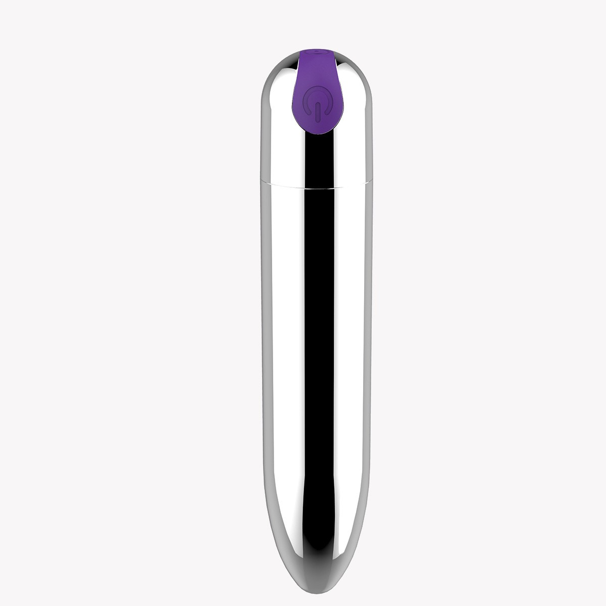 Botón plateado y morado