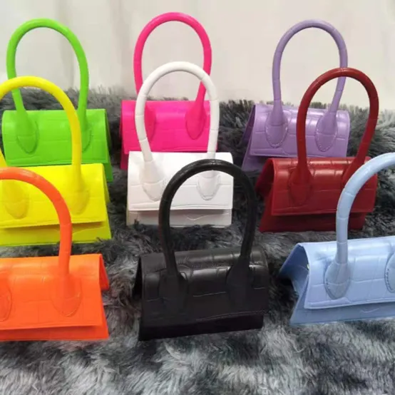 Tas Tangan Kecil Musim Gugur Musim Dingin Baru 2022 Tas Bahu Kulit PU Cetak untuk Wanita Anak-anak Dompet Jelly Tas Tangan Mini