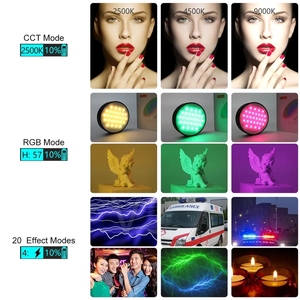 W & 5 R66 RGB LED Video ışığı, DSLR kameralar, akıllı telefonlar, mikrofon için soğuk ayakkabı ile. - Product Image 4