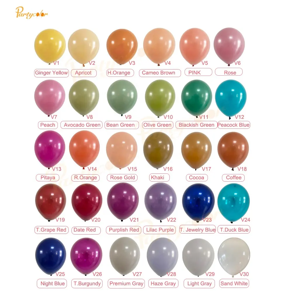 12 polegadas Aniversário Decoração Balões 100pcs Fábrica Atacado Multi Retro Balão Látex Balões