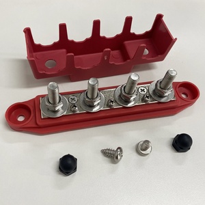 12V 250A 3 Post 4 Post Red Black <strong>Busbar</strong> Bus Bar Power Distribution Block Cover 5/16&quot; <strong>M8</strong> Stud Screw - Product Image 6