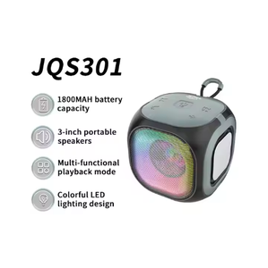 JQS301定制便携式可充电无线迷你发光二极管扬声器MP3播放器智能手机小圆形蓝牙便携式扬声器 - Product Image 3