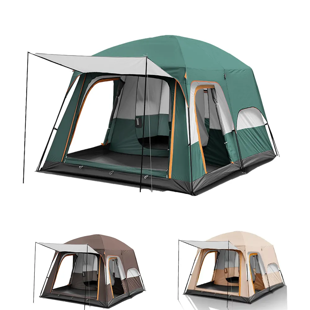 החוף קל להגדיר מיידית קופץ אוהל קמפינג אוטומטי כפול חיצוני שכבת משפחה קמפינג אוהל נסיעות 6 אדם אוהל