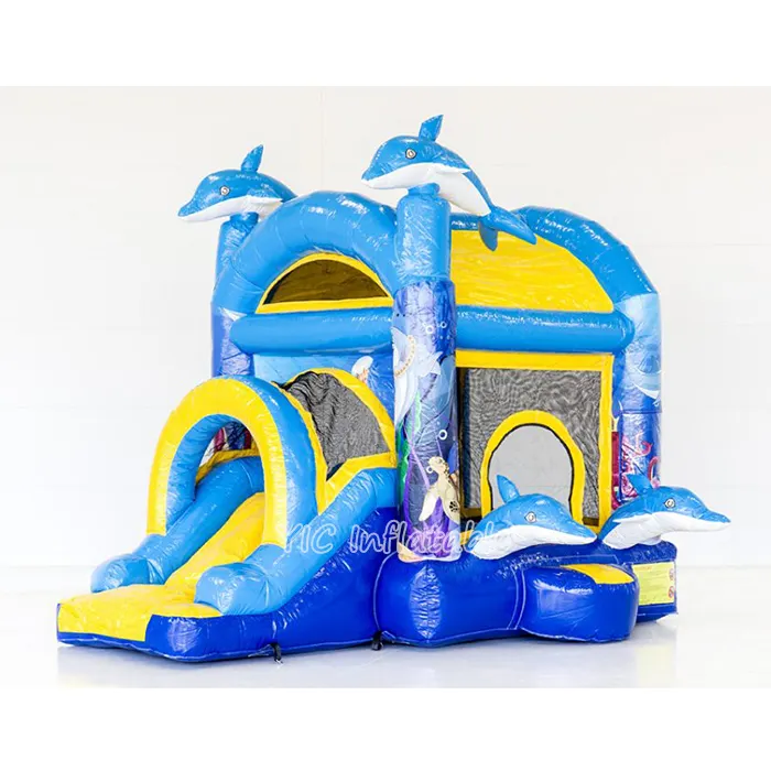 Castillo hinchable gigante para niños, trampolín comercial, tobogán