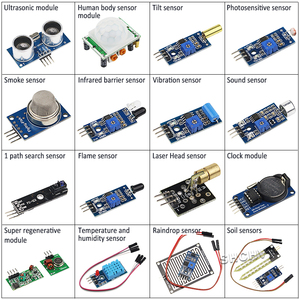 16-in-1-Sensor-Module 16-Arten Starterset DIY elektronisches Bauteil Lernwerkzeug für Arduino Raspberry Pi 3B+ / Pi 4
