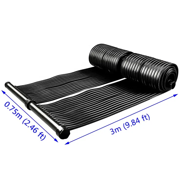 2.5 "x 9.8" piscina scaldacqua solare, riscaldatore del pannello solare, pannello di riscaldamento solare da 2 metri quadrati