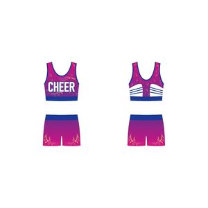 Ucuz fabrika özelleştirilmiş Cheer tasarım üniforma süblimasyon kız sutyen şort - Product Image 1